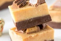 Chocolate Peanut Butter Buckeye Fudge Recipe