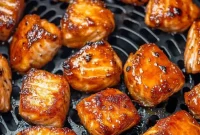 Air Fryer Salmon Bites with Garlic Soy Glaze