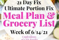 21 Day Fix and WW Meal Plan with Grocery List
