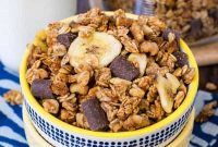 Peanut Butter Banana Granola with Chocolate Chunks