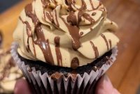 Espresso Chocolate Cupcakes with Peanut Butter Frosting