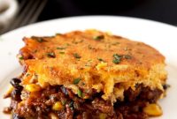 Brown Butter Cornbread Tamale Pie
