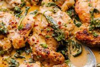 One Pot Creamy Spinach Chicken