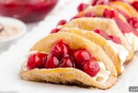 Cherry Cheesecake Tacos with Crispy Dessert Shells