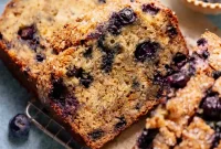Sugar Crusted Blueberry Banana Bread
