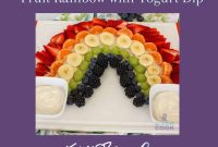 Fruit Rainbow with Yogurt Clouds Snack for Kids