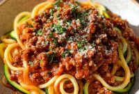 Zucchini Noodles with Homemade Bolognese Sauce Recipe