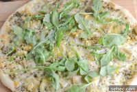 Artichoke Mozzarella Pizza with Arugula Pesto