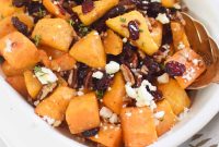 Roasted Butternut Squash with Cranberries Side Dish