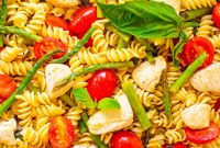 Chicken Asparagus Pasta with Tomatoes