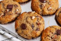 Moist Banana Chocolate Chunk Muffins