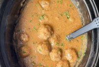 Crockpot Meatballs with Rich Brown Gravy