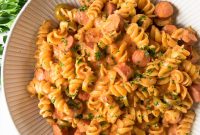 Creamy Hot Dog Pasta Recipe with Tomato Sauce