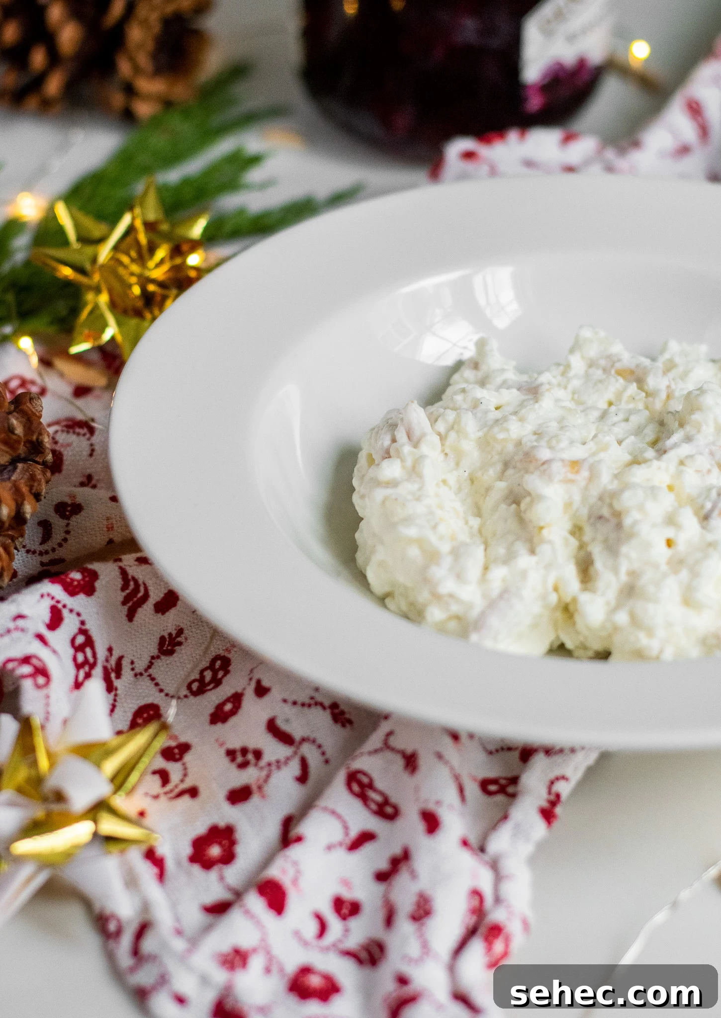 Risalamande Danish Rice Pudding with Almonds 4 Rice porridge with almonds in a bowl.