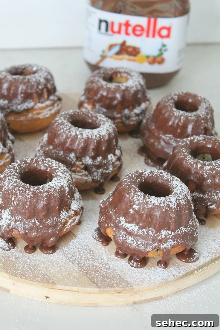 Mini Orange Bundt Cakes with Nutella Chocolate Glaze 10 Mini orange bundt cakes