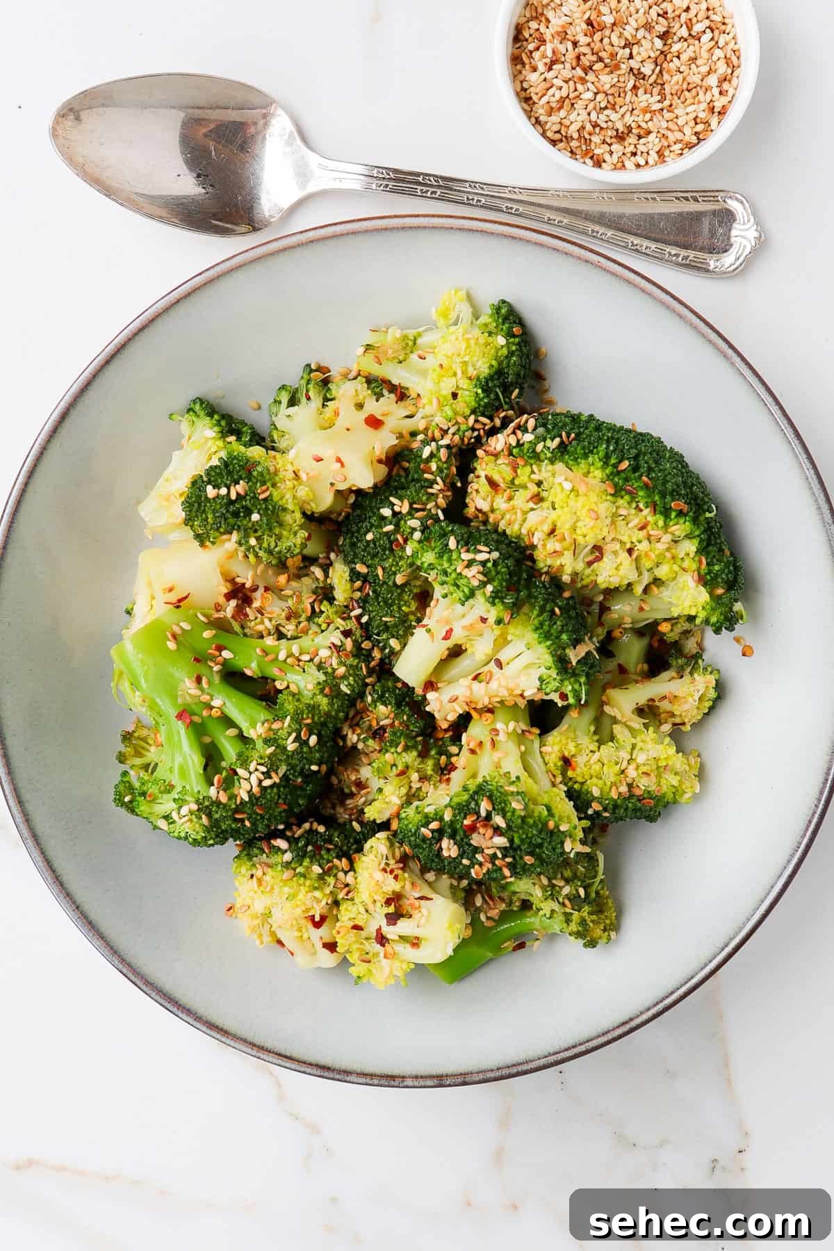 Korean Broccoli Banchan Side Dish Recipe 9 Korean broccoli in a bowl.