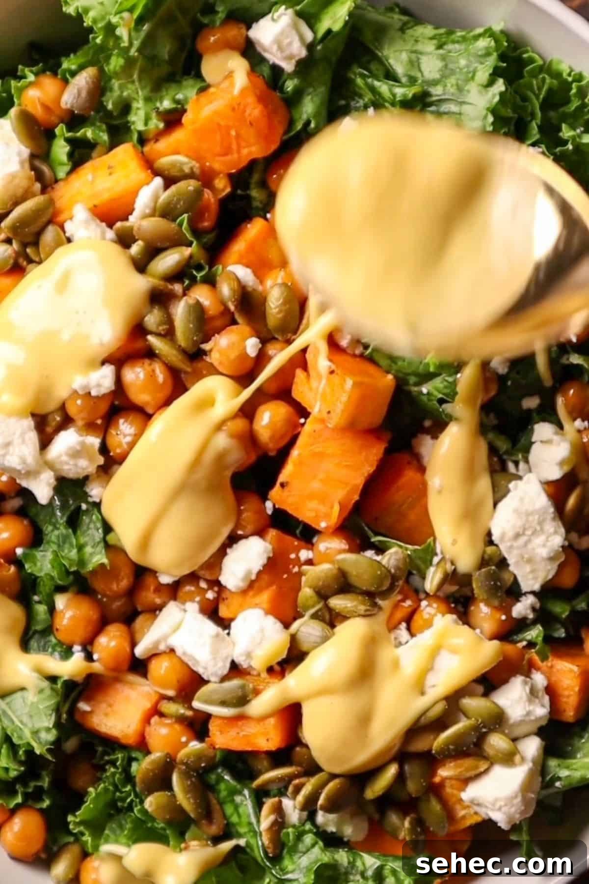 Roasted Sweet Potato and Kale Salad 6 kale sweet potato salad with honey mustard