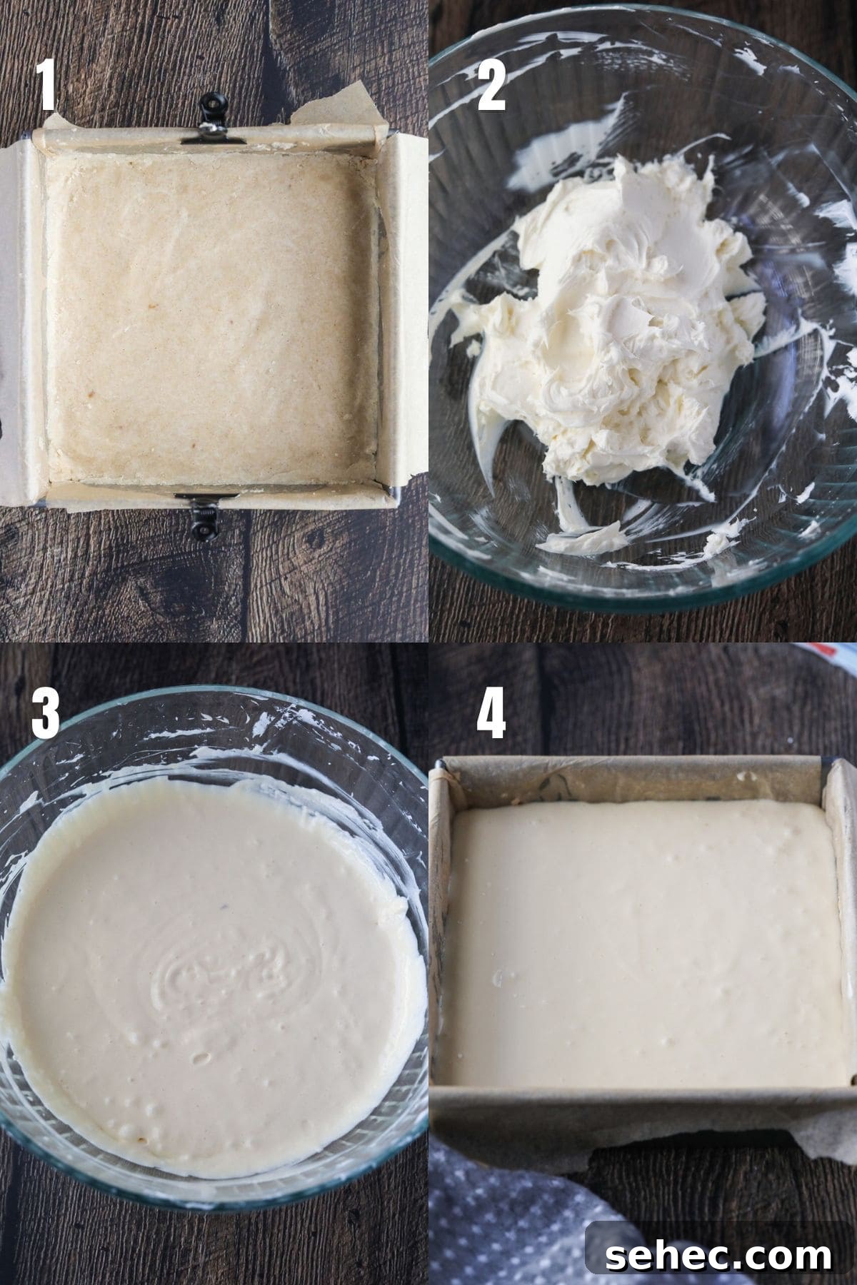 Pecan Pie Cheesecake Bars Recipe 4 step by step photos for pecan pie cheesecake bars.