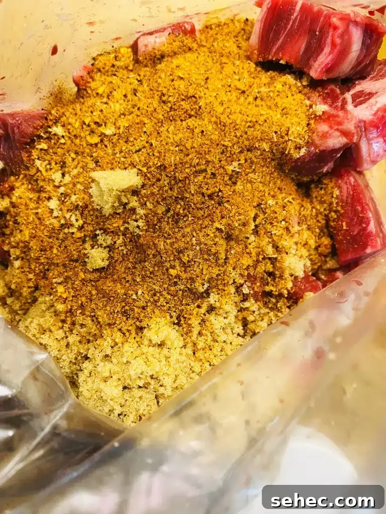 seasoned cubes of brisket for the burnt ends