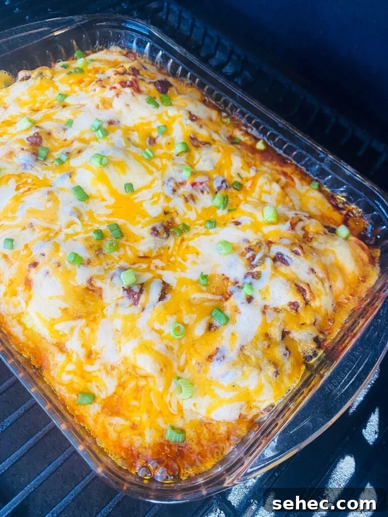 Traeger Chorizo Breakfast Enchiladas