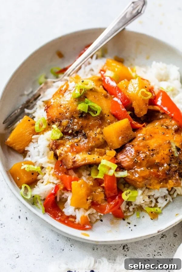 Creamy Chicken Gnocchi Skillet Recipe 10 hawaiian chicken in a bowl over white rice