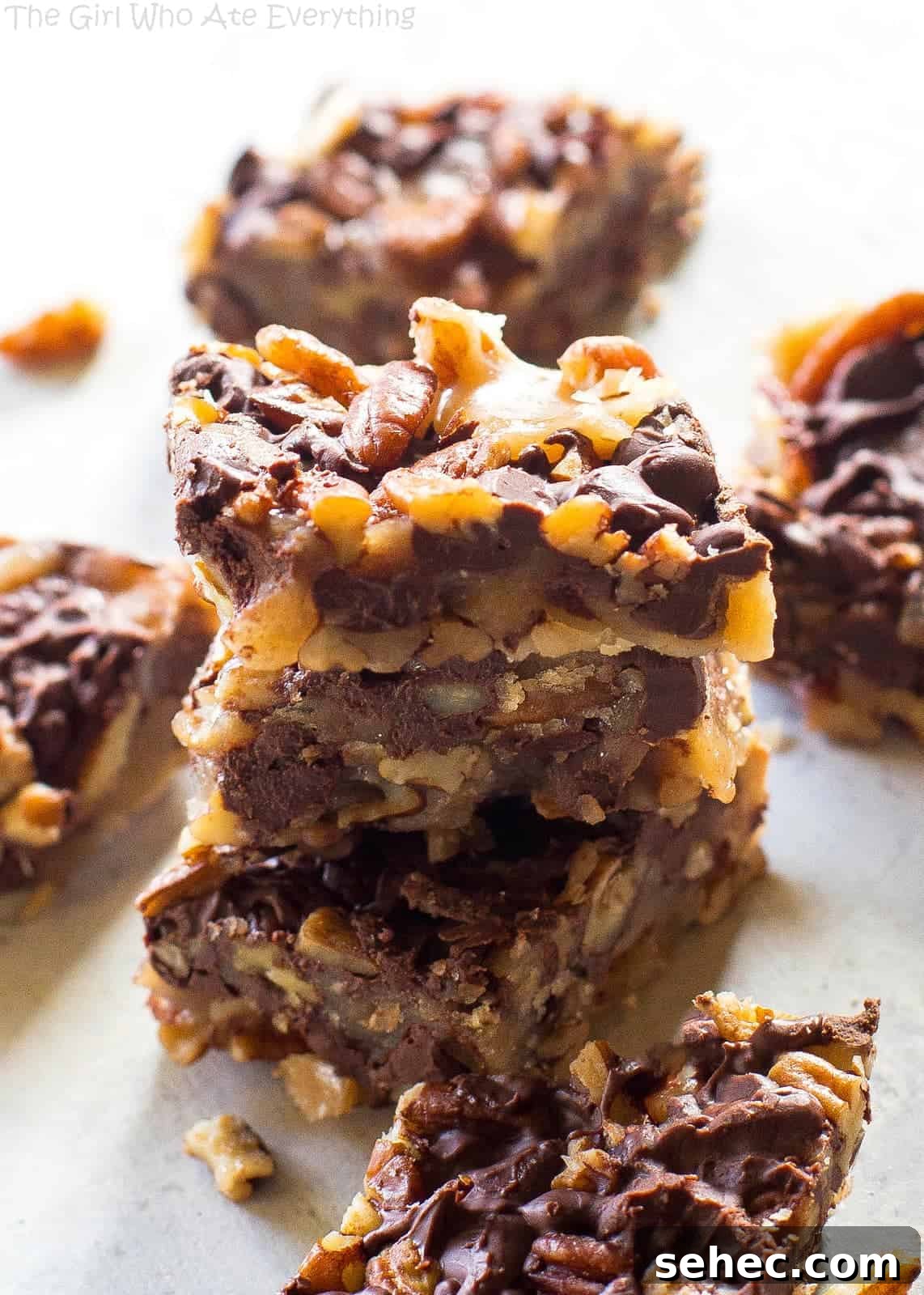 Chocolate Toffee Buttercrunch Candy Recipe 3 Chocolate Toffee Buttercrunch - toffee, nuts, and chocolate and so easy to make! the-girl-who-ate-everything.com