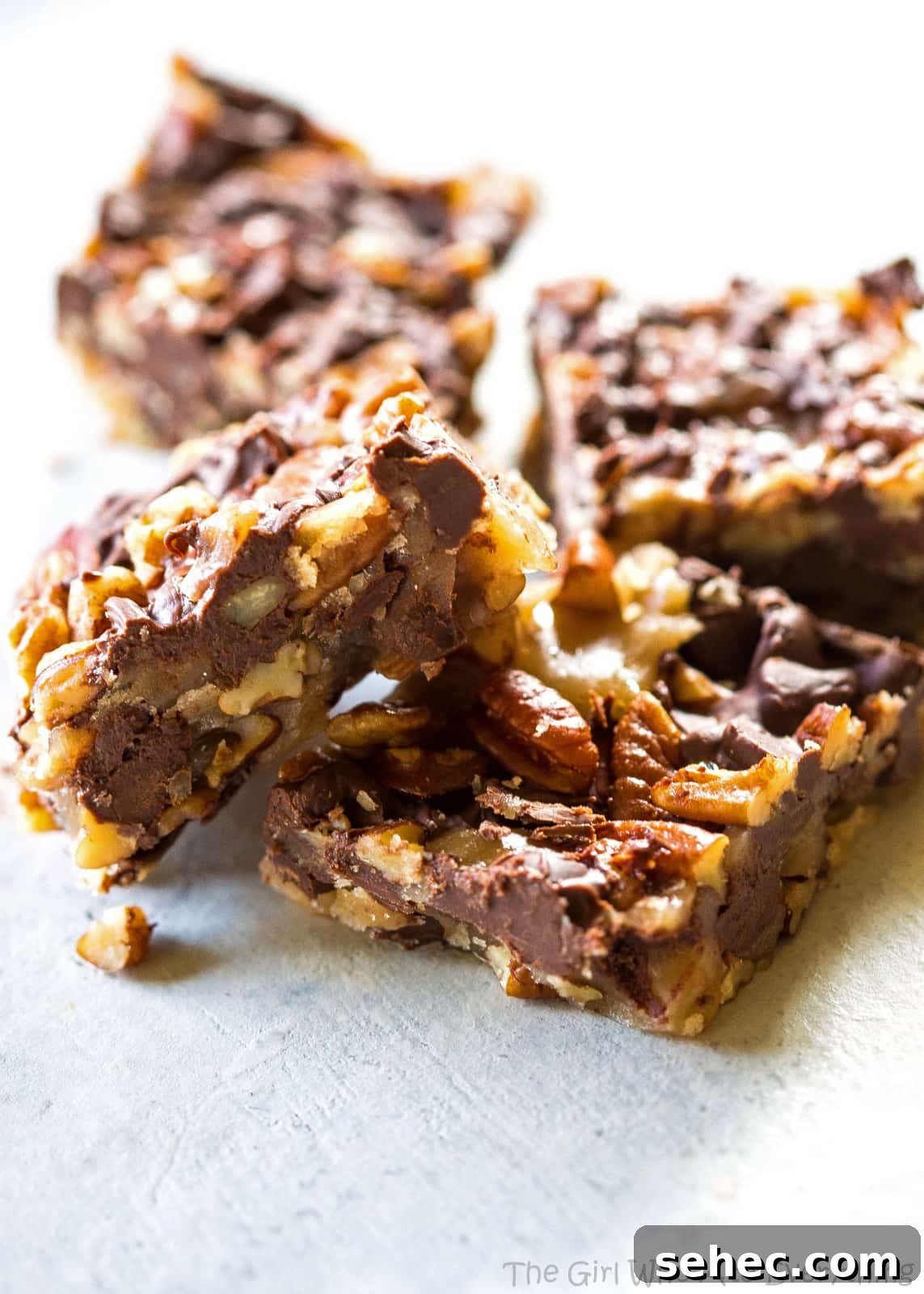 Chocolate Toffee Buttercrunch Candy Recipe 8 Chocolate Toffee Buttercrunch - toffee, nuts, and chocolate and so easy to make! the-girl-who-ate-everything.com