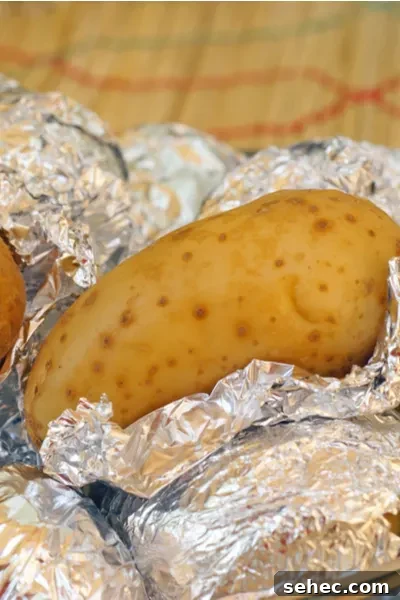 baked potatoes in foil