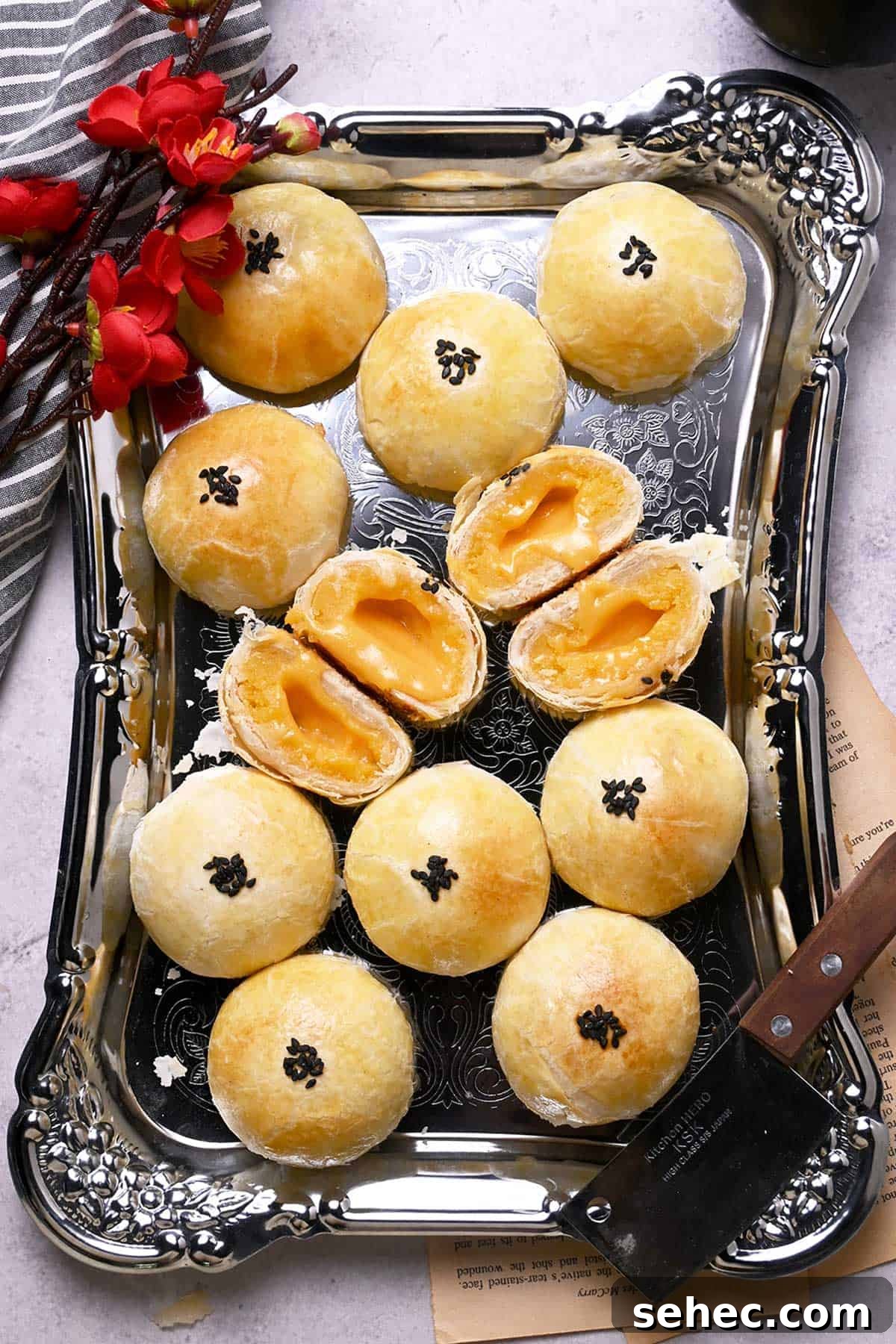 Thousand Layer Lava Custard Mooncakes Recipe 3 thousand layers lava custard mooncakes with soft flaky pastry and salted egg lava center