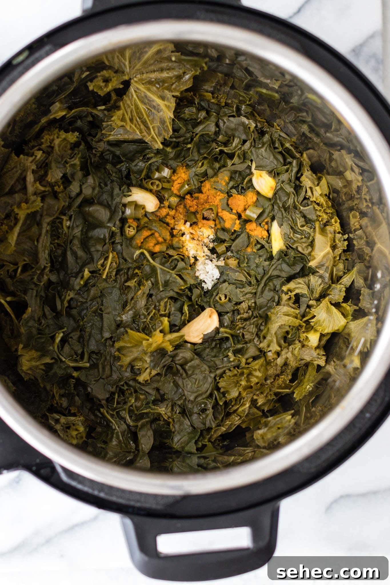 Sarson Ka Saag Recipe Stovetop and Instant Pot 7 Cooked Sarson Ka Saag in an Instant Pot