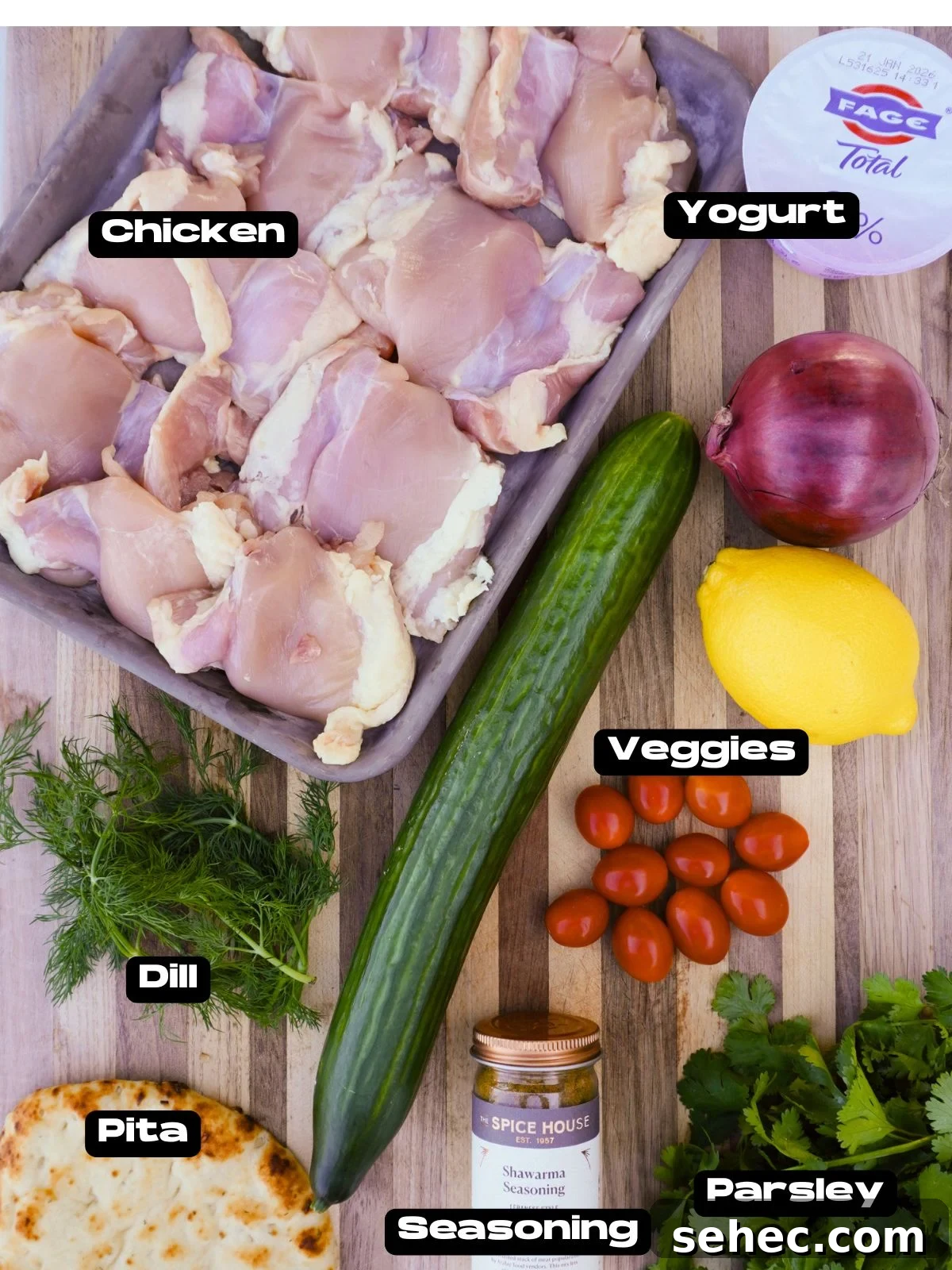 Grilled Chicken Shawarma Recipe 3 Grilled Chicken Shawarma ingredients.
