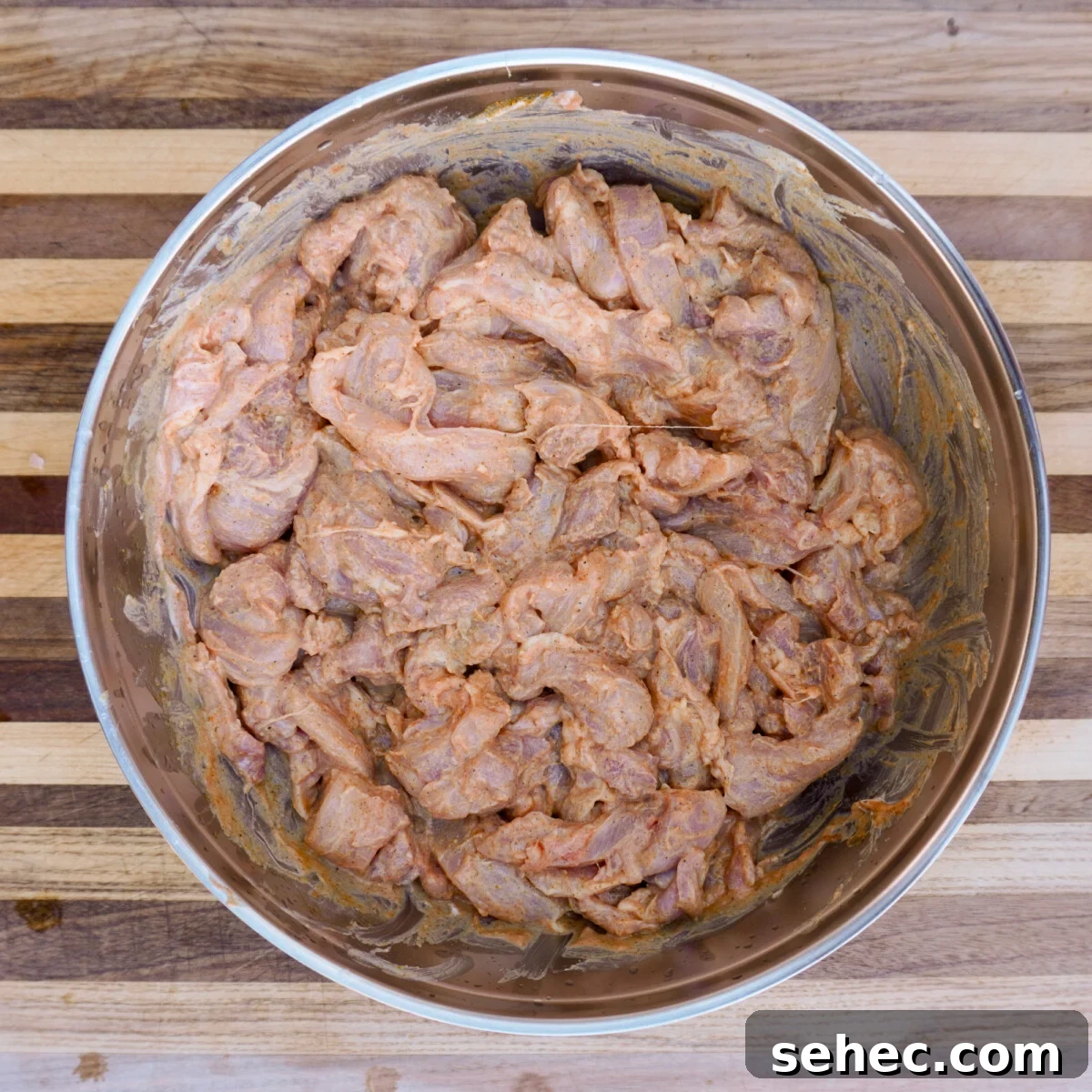 Grilled Chicken Shawarma Recipe 5 chicken strips in a yogurt based shawarma marinade.