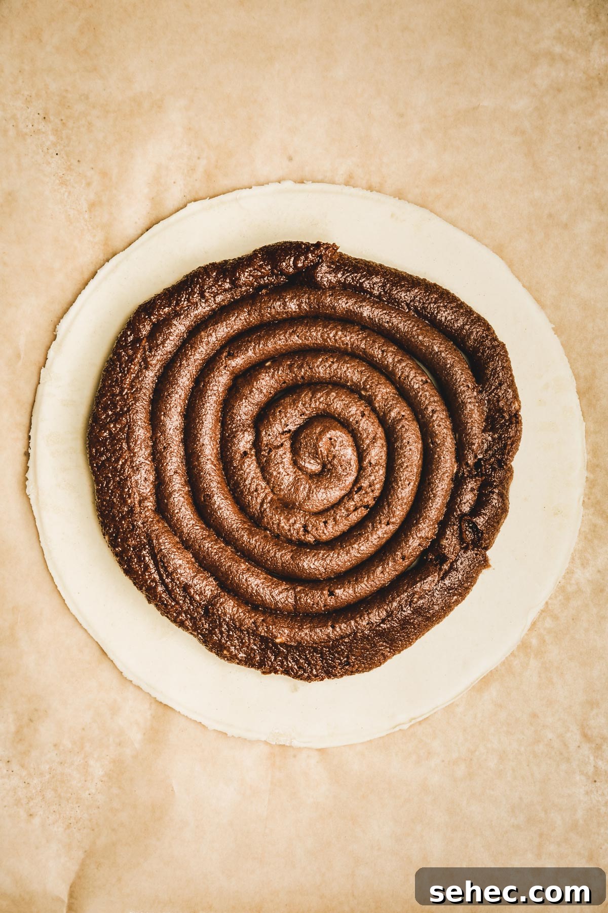 Chocolate Galette des Rois King Cake Recipe 7 Assembled chocolate galette des rois before baking