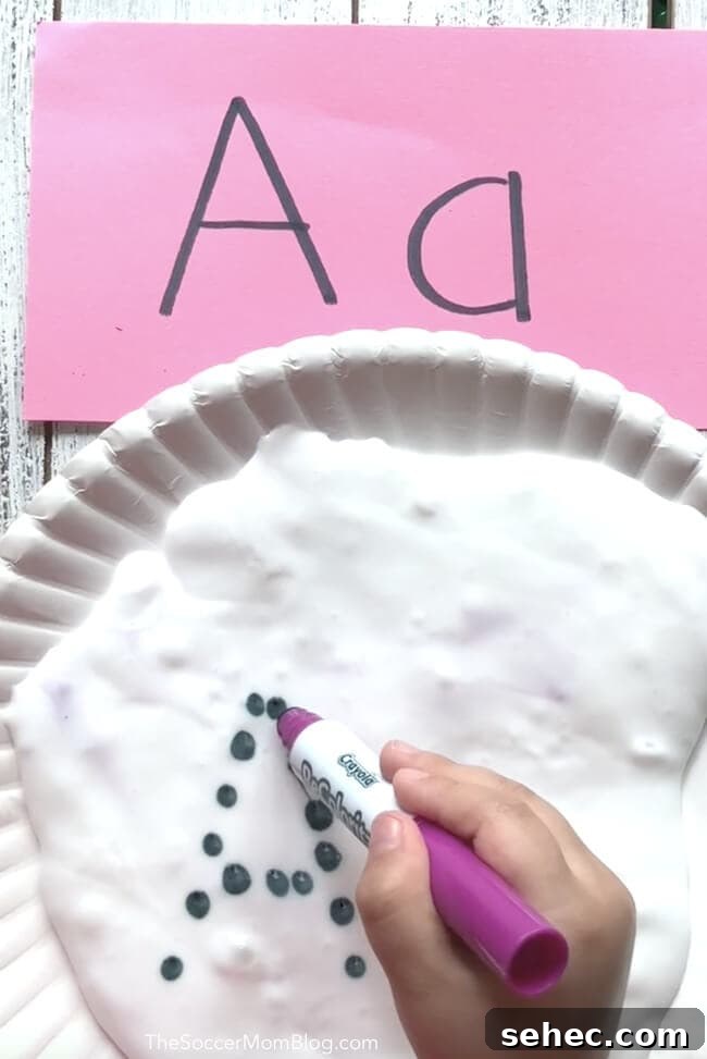 Slime Letter Tracing Activity for Kids Video 2 Learning the alphabet has never been so much fun! Kids will love tracing letters with SLIME!