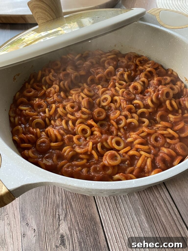 Homemade SpaghettiOs Recipe 11 A pot of homemade Spaghettios