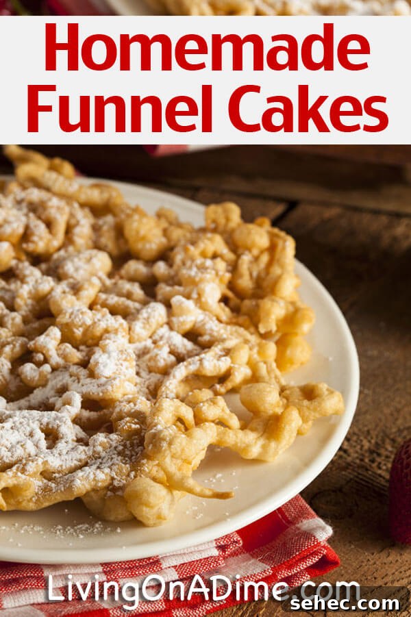 Homemade Funnel Cake Recipe with Crispy Golden Batter 2 If you love the funnel cakes at amusement parks and carnivals, you'll love this homemade funnel cakes recipe! Using this recipe, you can make them for just pennies and our kids just LOVE them! They're a fun summer treat and because they're so quick, easy and inexpensive, you can make them as a treat for the kids when they've been out playing all day! (Or you might just want to treat yourself!)