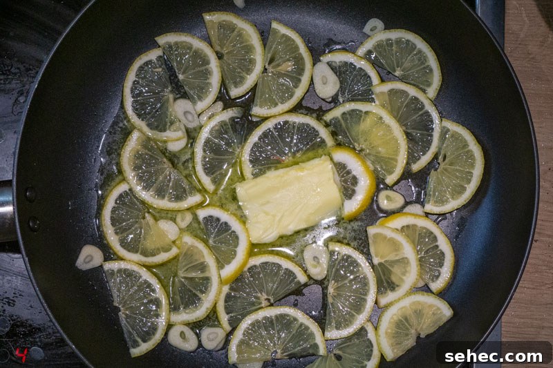 Creamy Lemon Pasta Recipe Without Cream 4 Sauteing the lemons and garlic in butter