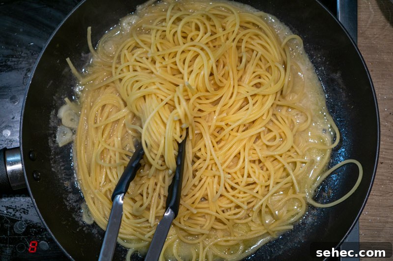 Creamy Lemon Pasta Recipe Without Cream 7 Tossing the pasta in the sauce