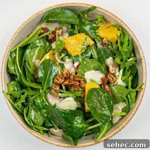 Crisp Spinach and Arugula Salad with Orange and Parmesan 8 Arugula Spinach Salad