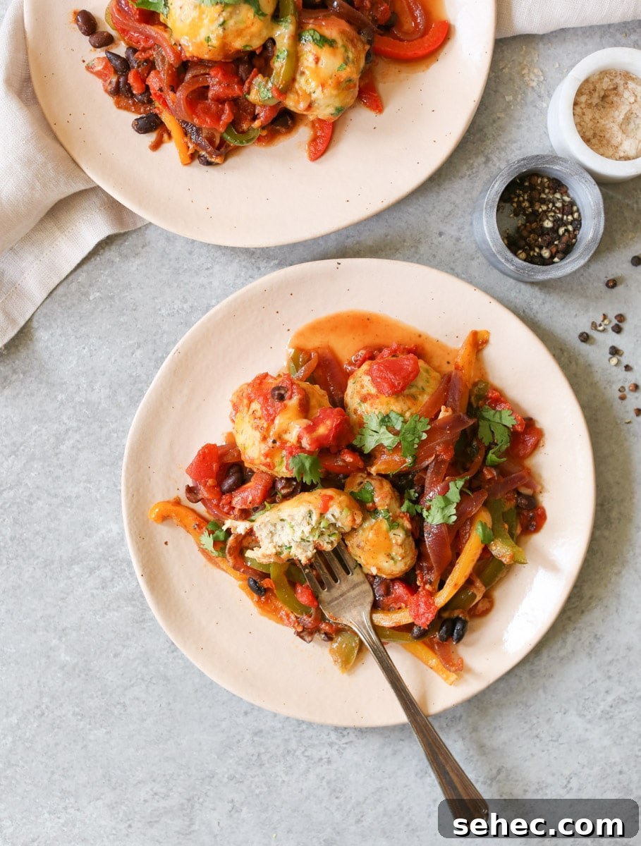Gluten-Free-Chicken-Meatball-Fajita-Skillet-5