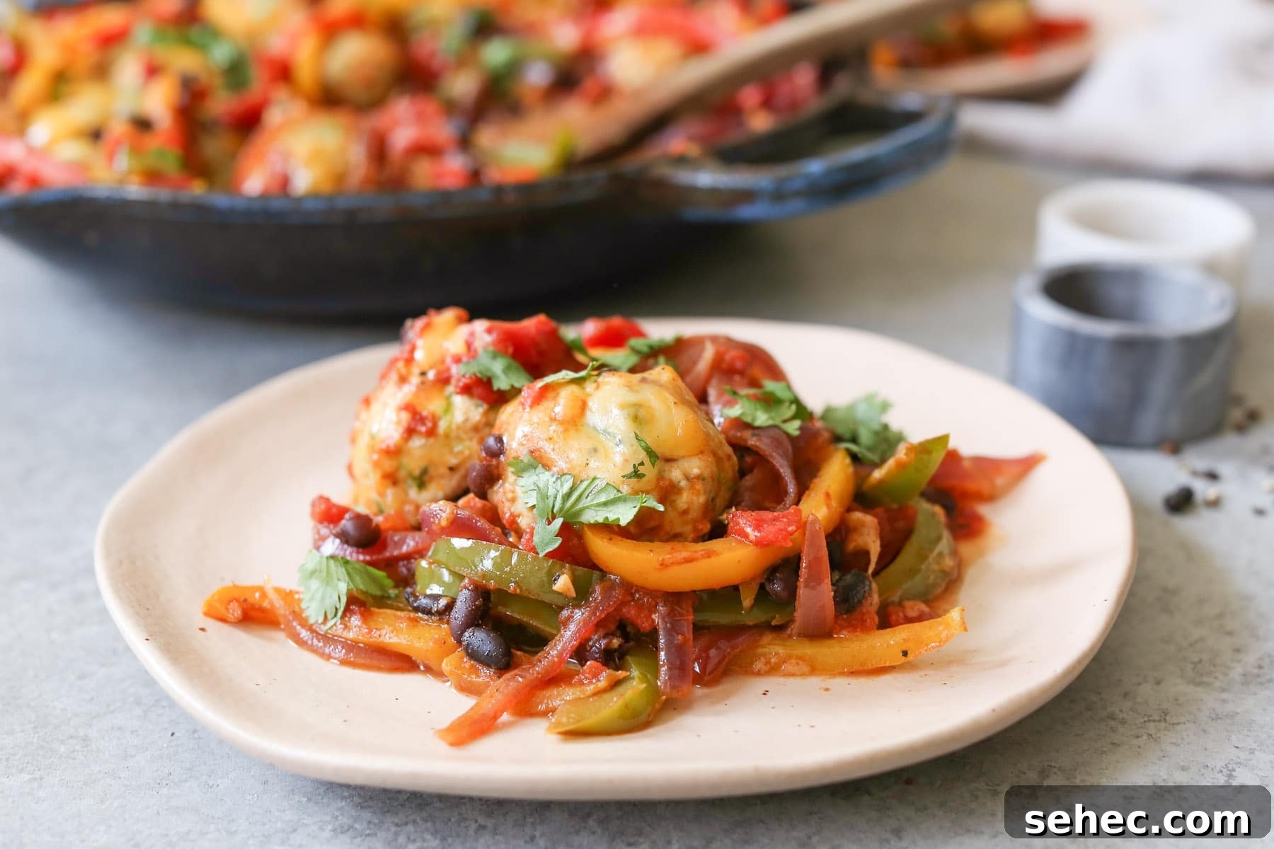 Gluten-Free-Chicken-Meatball-Fajita-Skillet-6