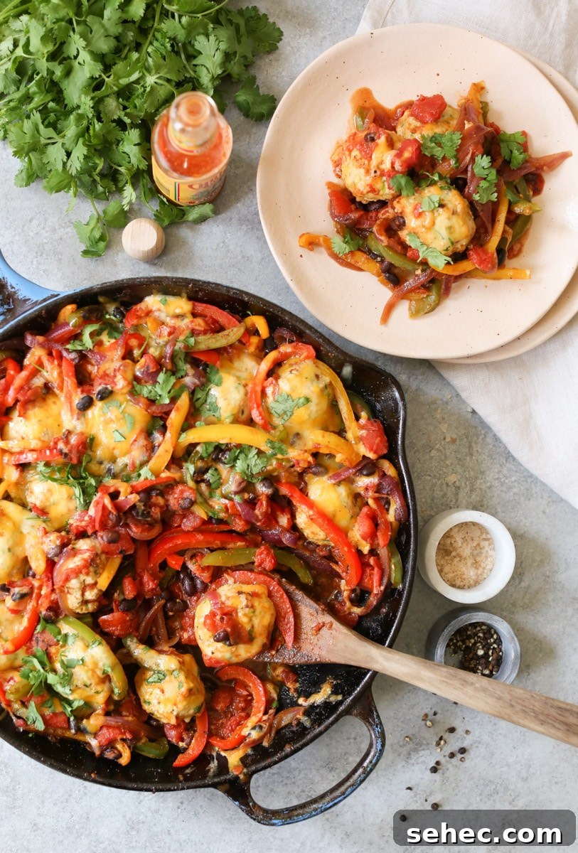 Gluten-Free-Chicken-Meatball-Fajita-Skillet-4