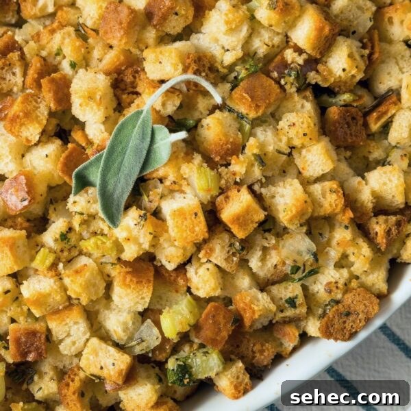 Classic Bread Stuffing Recipe for Thanksgiving 4 classic bread stuffing served as a side dish