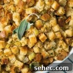 Classic Bread Stuffing Recipe for Thanksgiving 8 stuffing in bowl