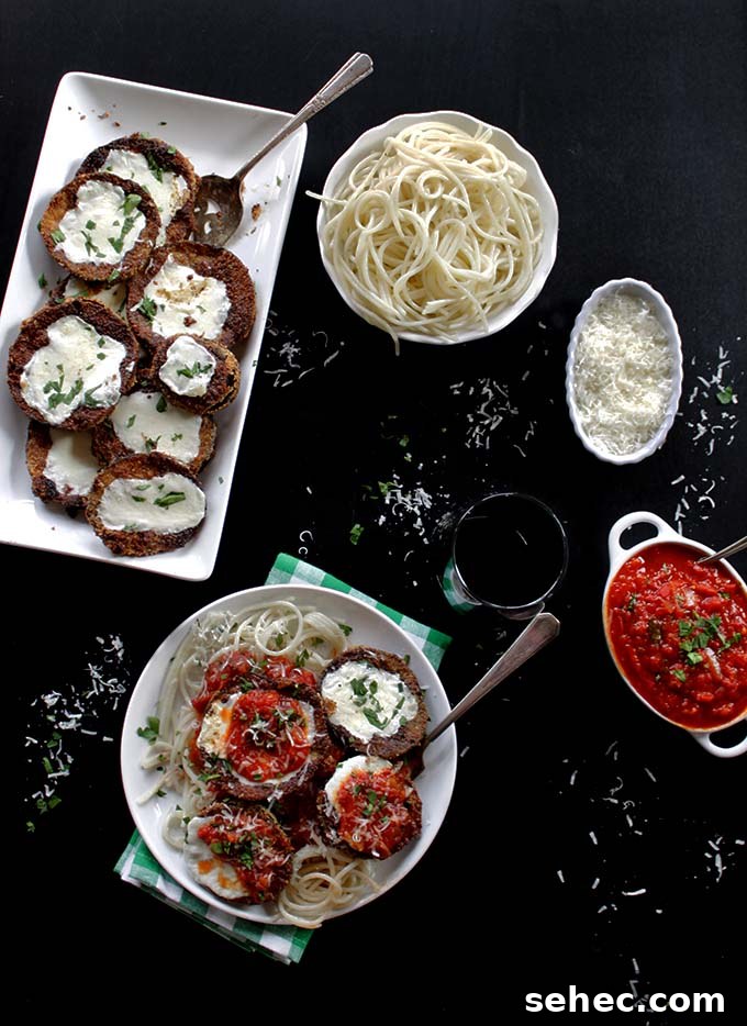Gluten Free Eggplant Parmesan with Crispy Baked Layers 7 Gluten-free eggplant Parmesan vegetarian dinner