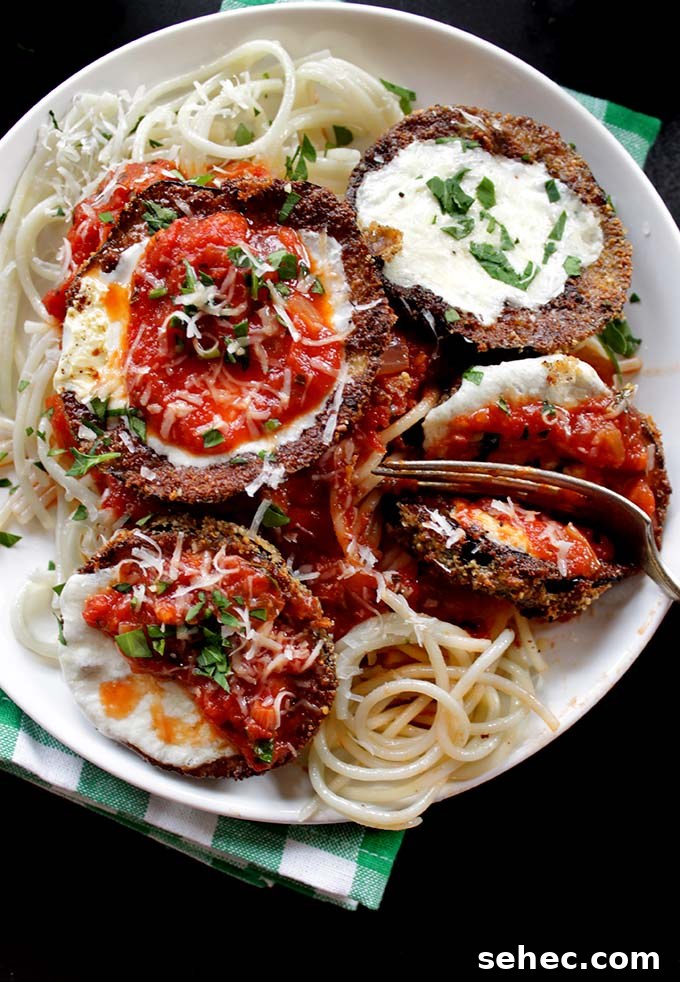Gluten Free Eggplant Parmesan with Crispy Baked Layers 8 Gluten-free vegetarian eggplant Parmesan
