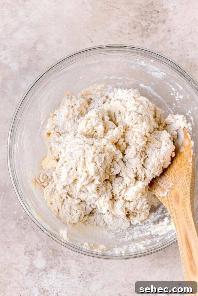 Fluffy Almond Milk Biscuits Recipe 7 how to properly combine milk into biscuit dough