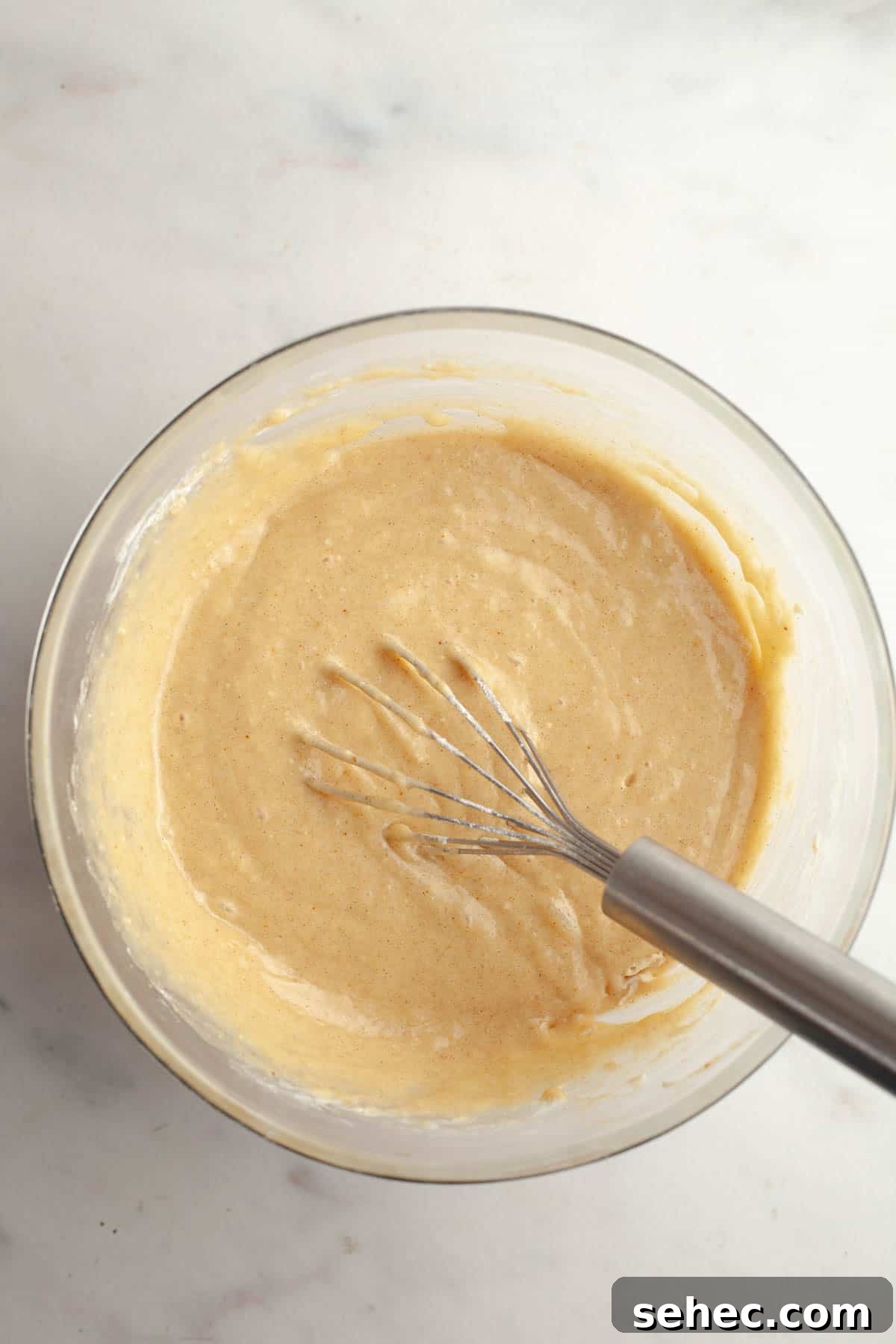 Brown Butter Cardamom Almond Cake Recipe 8 Cardamom almond cake batter in a large bowl.