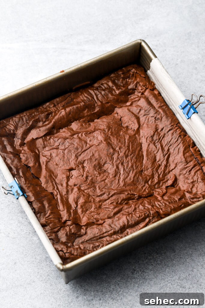 Fudgy Brown Butter Brownies with Crackly Tops 11 brownies finished baking