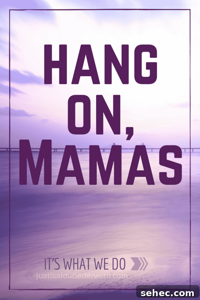 Hang in There Mama Encouragement for Overwhelmed Moms 3 Hang, on Mamas. This is not the end. Read encouragement learned from years of hanging on by a thread. No one does it like a mom!